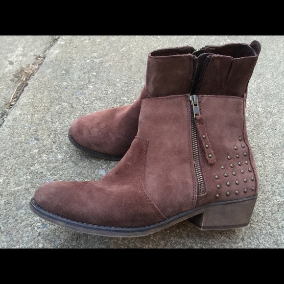 brown studded ankle boots